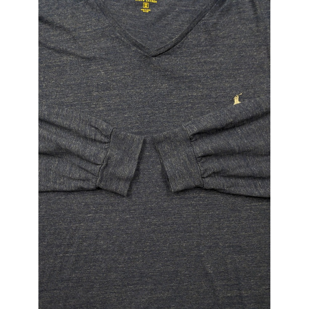 Polo Ralph Lauren Shirt Mens Big 3X Blue Long Sleeve V-Neck Pony Logo Tagless - Picture 6 of 10